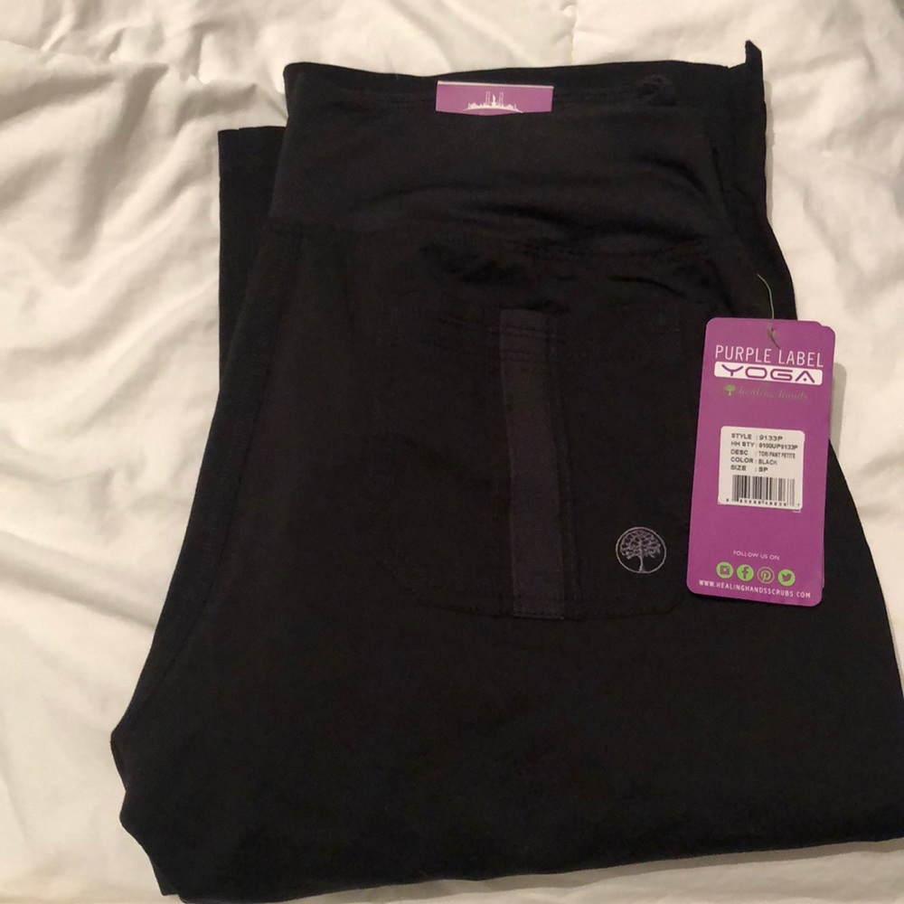 Black Purple Label Yoga Scrub bottoms